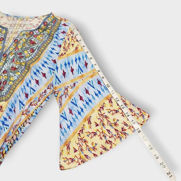 Soft Surroundings Fifi Embroidered Bell Sleeve Tunic To Sz Small Boho Floral - Picture 10 of 12